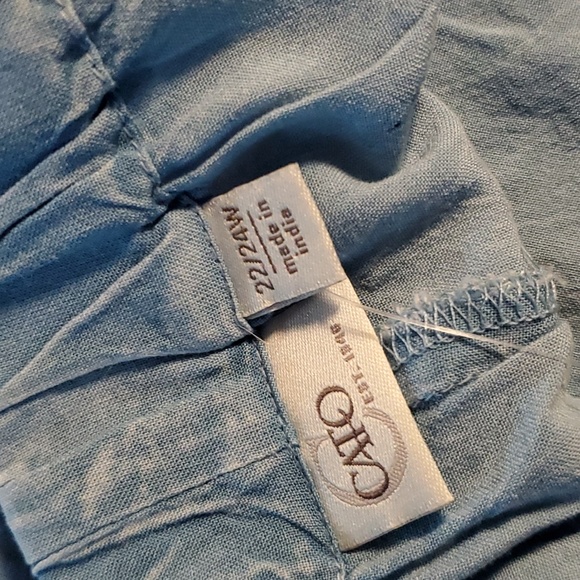 Plus-sized drawstring, denim blue pants - Picture 4 of 5